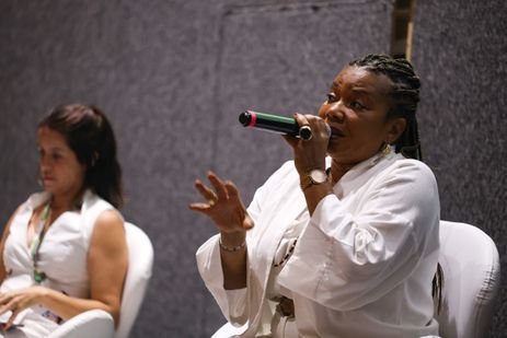 Tomaz Silva/Agência Brasil Fortaleza (CE), 05/12/2025 – A ministra da Cultura, Margareth Menezes durante divulgação de pesquisa sobre hábitos culturais, no Mercado das Indústrias Criativas do Brasil (MICBR+Ibero-América), no Centro Dragão do Mar de Arte e Cultura, em Fortaleza (CE). Foto: Tomaz Silva/Agência Brasil