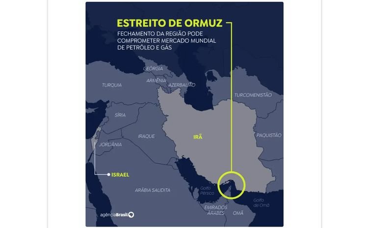 Arte/EBC Mapa Estreito de Ormuz. Foto: Arte/EBC