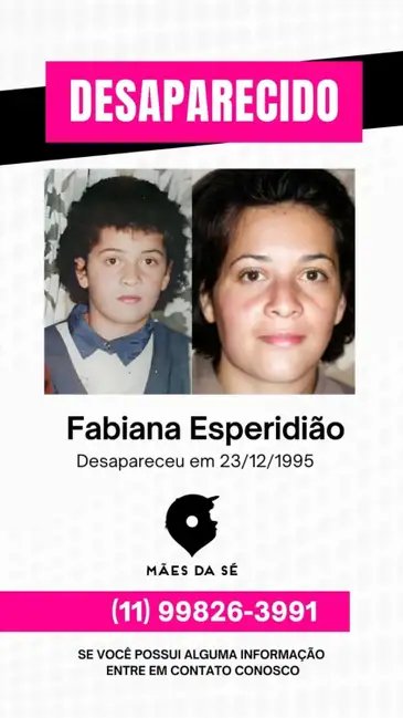 Arquivo pessoal Brasília-DF – 09/05/2026 -Mães de desaparecidos pedem visibilidade, memória e respeito
Mulheres formam grupos para gerar redes de apoio. ( Fabiana - filha da Ivanise). Foto: Arquivo pessoal