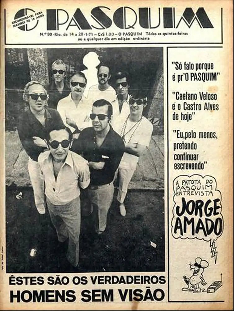 Pasquim/Reprodução Capa de edição do jornal O Pasquim. Foto: Paquim/Reprodução