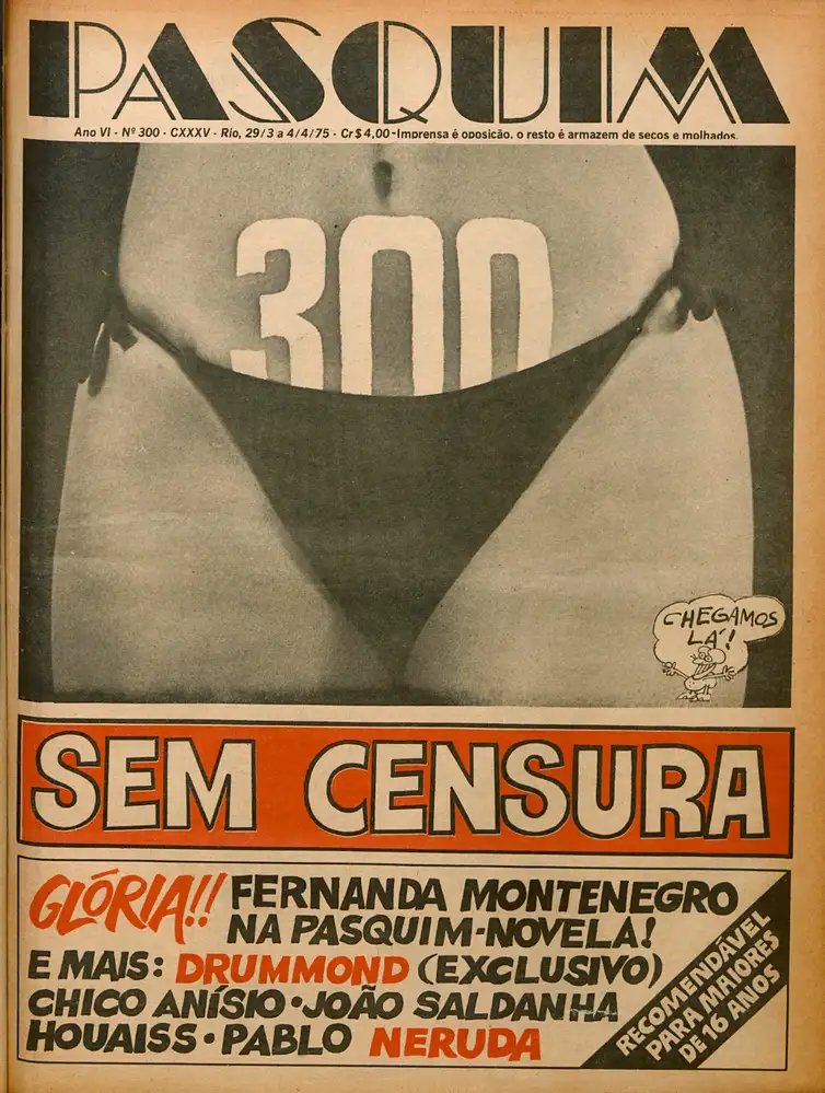 Pasquim/Reprodução Capa de edição do jornal O Pasquim. Foto: Paquim/Reprodução