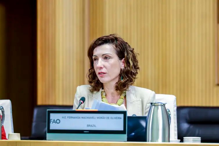 21 July 2026. Rome, Italy. Fernanda Machiaveli Morão De Oliveira, Minister for Agrarian Development and Family Agriculture, Federative Republic of Brazil,, speaks during the launch of The State of Food Security and Nutrition in the World (SOFI) 2026. FAO headquarters, (Red room).
Foto: ©️FAO/Giuseppe Carotenuto.