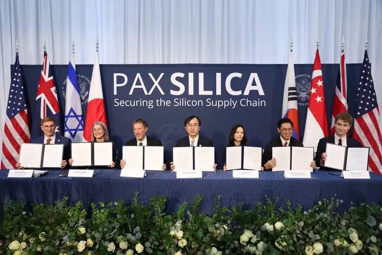 Divulgação EUA - Pax Silica is the Department of State’s flagship effort on AI and supply chain security, advancing new economic security consensus among allies and trusted partners. Foto: Divulgação